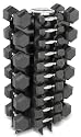 Hampton Dura-Bell Dumbbell 16 Pair Studio Club Pack with Rack