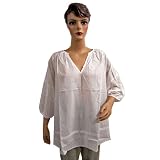 Womens Boho Fashion White Tunic Top Spring Summer Cotton Blouse Xxl Size