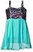 Limited Too Girls' Rayon Print with Lace and Solid Chiffon Dress
