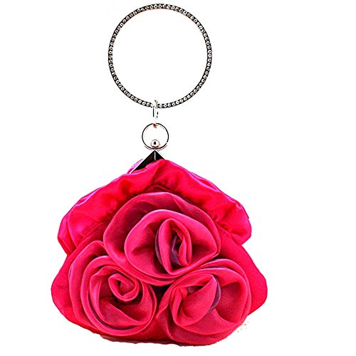 Joyful 3D Roses Bridal Accessories Satin Handbag Evening Purse Mini Bag Wedding Clutch Holiday Birthday Gift Sil006-8 colors available (hot pink) Joyful 3D Roses Bridal Accessories Satin Handbag Evening Purse Mini Bag Wedding Clutch Holiday Birthday Gift Sil006-8 colors available (hot pink)