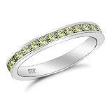 Sterling Silver Peridot CZ Eternity Ring Sizes 5 to 10