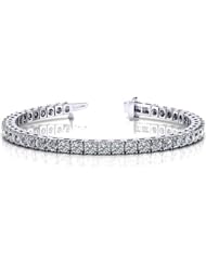 14k White Gold Prong Set Tennis Bracelet, Best Quality Free Gift Box Satisfaction Guaranteed