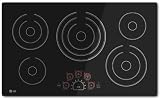 LG LCE3610SB 36″ Smoothtop Electric Cooktop with 5 Steady Heat Radiant Elements Including Triple 12″/9″/6″ Element, Warm Function, SmoothTouch Controls, Hot Surface Indicator Lights and Child Lock