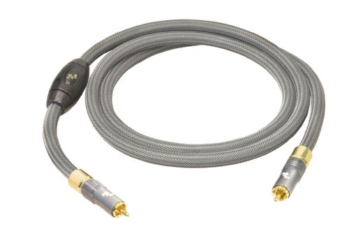 All4u BIG AC High End Audio-Kabel (Cinchstecker - Cinchstecker, Vollmetallstecker) 1,5 m silbergrau