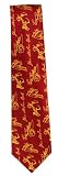 100% Silk Necktie with Famous Composer's Signatures Gold on Cranberry