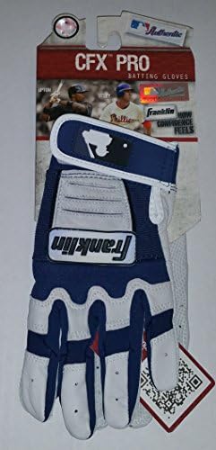 Franklin CFX Pro Youth MLB Authentic Navy Blue White Pair Batting Gloves (L)