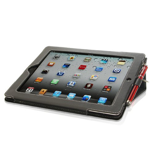 Snugg iPad 2 Leather Case Cover and Flip Stand with Elastic Hand Strap and Premium Nubuck Fibre Interior (Black) - Automatically Wakes and Puts the iPad 2 to Sleep. Superior Quality Design as Featured in GQ Magazine Snugg iPad 2 Leather Case Cover and Flip Stand with Elastic Hand Strap and Premium Nubuck Fibre Interior (Black) - Automatically Wakes and Puts the iPad 2 to Sleep. Superior Quality Design as Featured in GQ Magazine