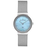 Skagen Women's 358SSSI Steel Collection Crystal Accented Mesh Stainless Steel Blue Dial Watch