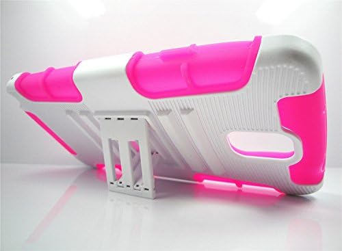 Thousand Eight(TM)combo gift package for SAMSUNG GALAXY NOTE 3 -Hard Shell Stand Case With Holster and Locking Belt Swivel Clip + [Screen Protector Shield(Ultra Clear)+Touch Screen Stylus] (white/pink)