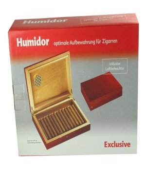 Humidor mit Zederholz ausgelegt & lakierter Oberfläche in Rosenholz-Optik