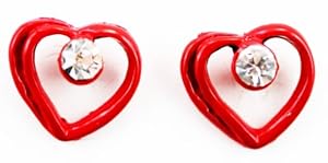 Heart Earring - Kids Fashion Earrings (Red)