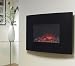 Large 2kW Black Curved Glass Screen Wall Mounted Fireplace