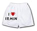 White Boxer Short with I Love Irmin