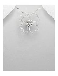 Flower Pendant Necklace In Sterling Silver