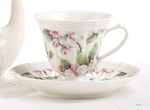 Pink Blossom Tea Cup and Saucer - Set of 2