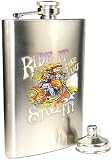 Biker 8 oz. Stainless Steel Hip Flask with Funnel Gift Set : Ride It Like You Stole It