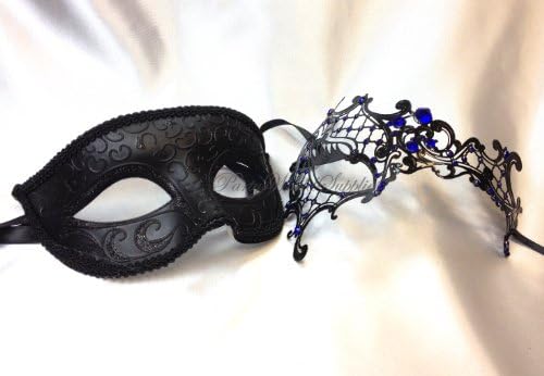 Couple Masquerade Mask Pair for Men and Women Laser Cut Metal Costume Masquerade Mask