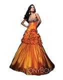 Tony Bowls TBE11164, Imperial ball gown with dramatic layers of gathered ruffles by Tony Bowls 2011 Evening.