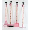 Minnie Mouse. 4 Pce Children's Garden Tool Set. Broom, Shovel, Rake & Grass Rake