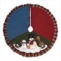 SNOWMAN CHRISTMAS HOLIDAY POLYESTER XMAS TREE SKIRT