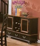 Black And Maple Server With Wine Rack