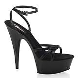 Pleaser Shoes WomenOs Delight-638, 5 3/4'' Stiletto Heel Knotted Ankle Wrap Platform Leather Sandal