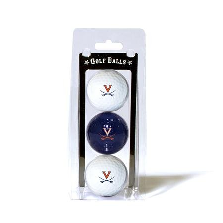 Virginia Cavaliers Uva Ncaa Team Logo 3 Golf Ball Pack