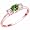 14K Rose Gold Round 3 Stone Emerald and Diamond Ring (0.45 ctw) - Size 6