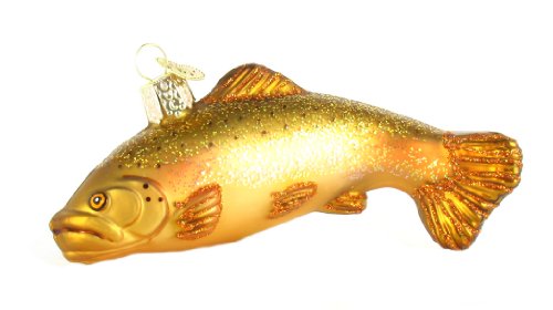 Old World Christmas Brown Trout Glass Ornament