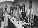 Hund Sisters and their Fiances at Marriage Licence Bureau, W. Clerk Bernice Waddell Photographic Poster Print by Bill Eppridge, 16x12