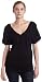 Lamade Womens Double V-Neck Tee, Black, Large