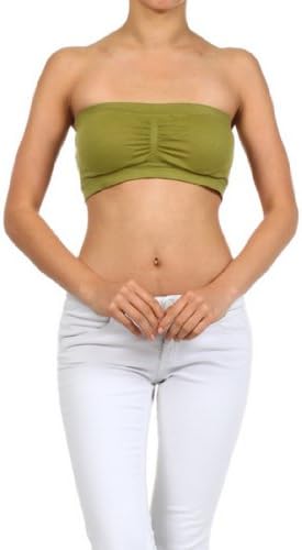 Fashion Mic Womens Bandeau wtih Removable Pads (one size, light olive)