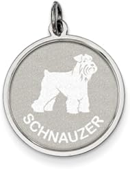 Sterling Silver Schnauzer Disc Charm
