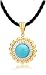 14k Gold Electroform Turquoise Sunflower Pendant: Now $99.99