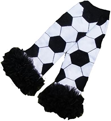 Oiskmascot Baby Legs Warmers Football Girls Lace Flowers White / Black