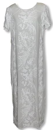 Click to buy Maine Wedding Venues: Elegant Column Long Dress - Fern Leaf Garden Hawaiian Aloha Figure-Hugging Long Dress in Wedding White from Amazon!