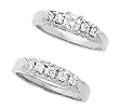 14K White Gold Diamond Wedding Set - 0.57 Ct.