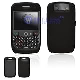 Black Solid Silicone Skin Cover Case Cell Phone Protector for BlackBerry Curve 8900