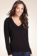  Cashmilon™ V-Neck Plain Jumper