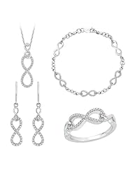 Sterling Silver, Diamond Infinity Jewelry Set (3/4 cttw)