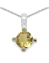 2.37 Carat Genuine Citrine 925 Sterling Silver Pendant