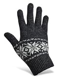 Joe Touch Screen Gloves - Classic Snow Flakes Black, yet all 10 fingers work on Touch Screen without tips
