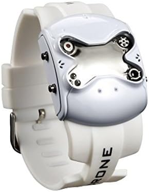 New Design Silica Gel Rubber Square Drones Shape Military LED Men's Sports Wrist Watches White