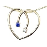 0.20 cttw Sapphire Heart Shaped Pendant - 14kt White or Yellow Gold