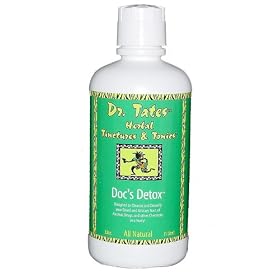 Dr. Tates Doc's Detox - A Clean Body is a Healthy Body! Remove unwanted and damanging waste from your body in a HURRY! This All Natural Herbal Detox Tonic will QUICKLY help remove Chemicals, Pesticides, Heavy Metals, Food Additives, and MUCH MORE! Also help eliminate Fatique, Joint Pain, Allergies, Skin Eruptions, Arthritis, and Headaches by Detoxing TODAY!