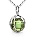 Millennium Collection Sterling Silver Spherical Pendant Green Amber Cube 18