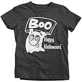 Shirts By Sarah Youth Boy's Girl's Glow In The Dark Halloween T-Shirt Ghost Boo Sign