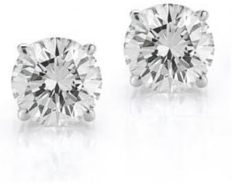 Elegant 1.00ct Round Cut H-I Diamond Studs made in 14K White Gold (I1-I2 Clarity)
