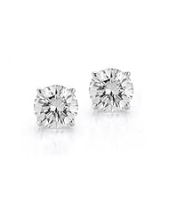 Elegant Round Cut H-I Diamond Studs made in 14K White Gold (I1-I2 Clarity)