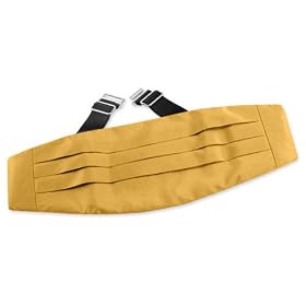 Bright Gold (cummerbund) by Elite gold silk cummerbunds